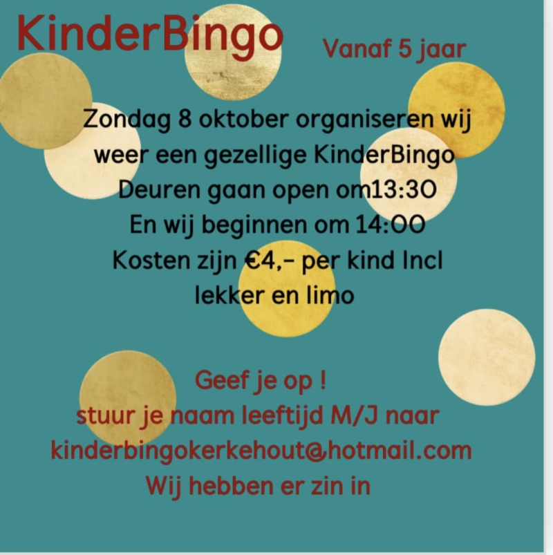 de flyer van de kinderbingo